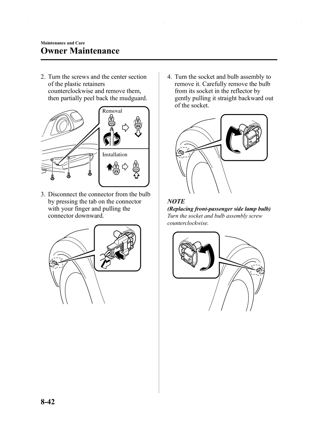 Mazda Not a Manual manual Replacing front-passenger side lamp bulb 