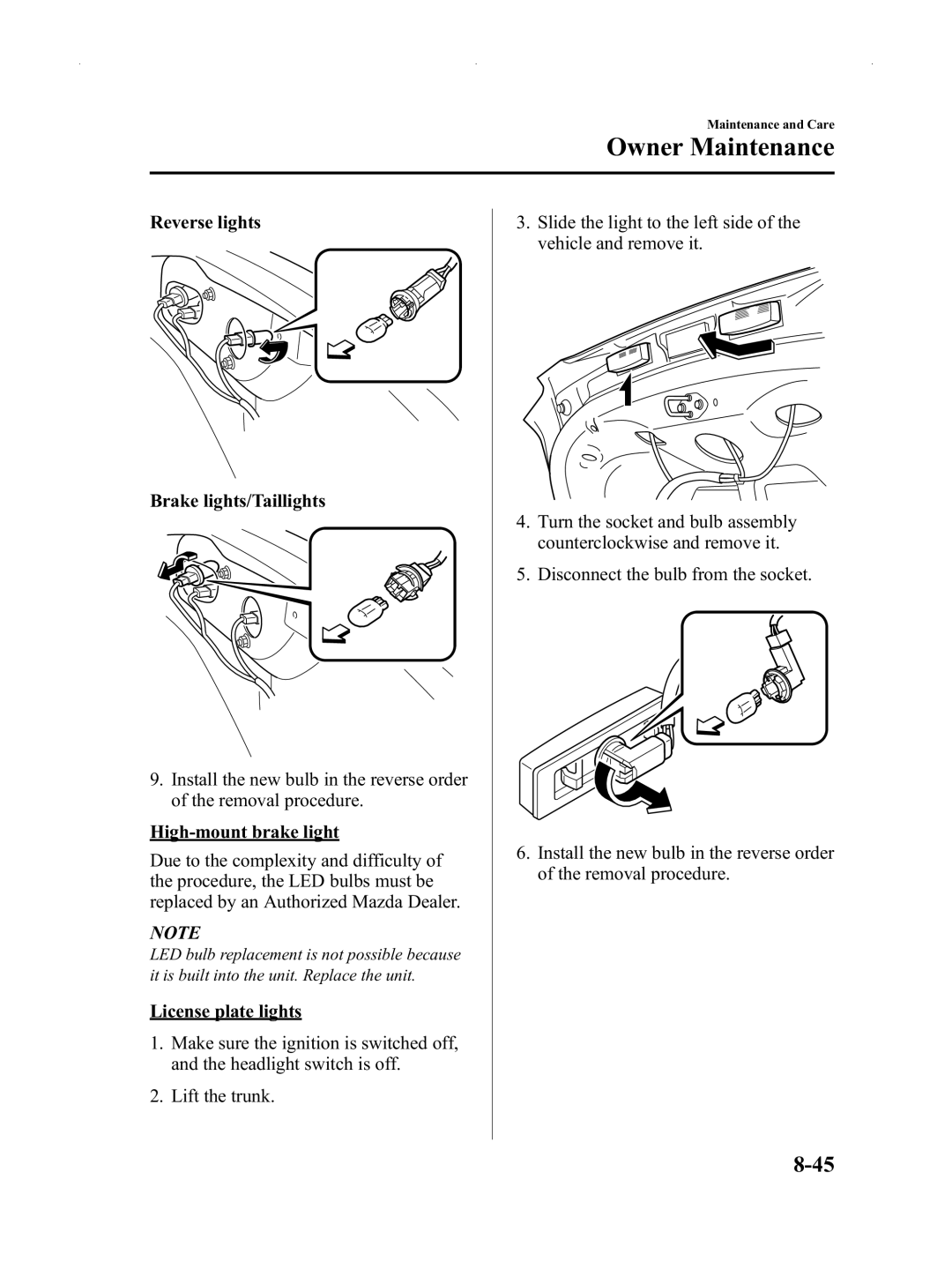 Mazda Not a Manual manual Owner Maintenance 