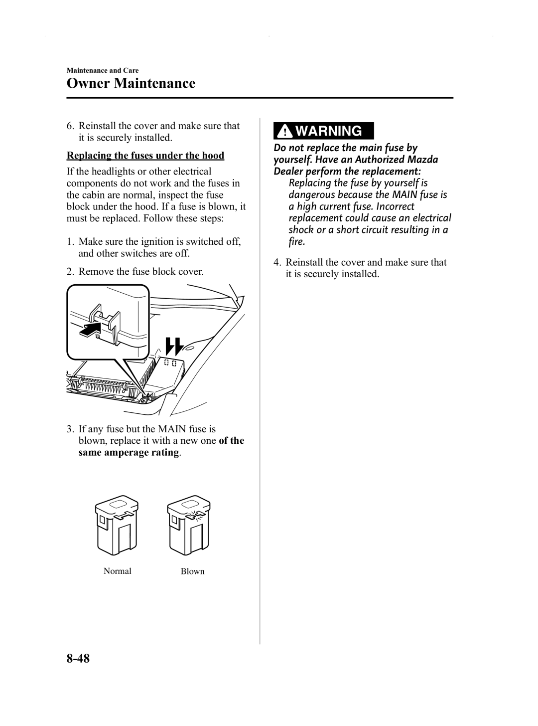 Mazda Not a Manual manual Owner Maintenance 