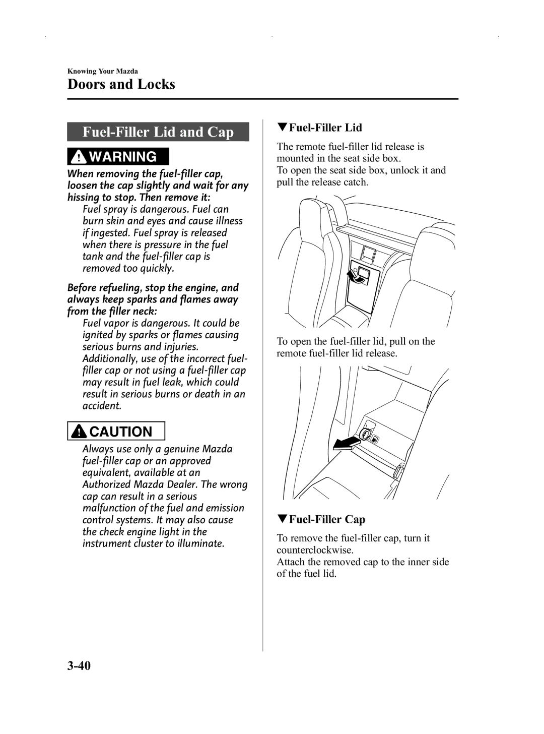 Mazda Not a Manual manual Fuel-Filler Lid and Cap, QFuel-Filler Lid, QFuel-Filler Cap 