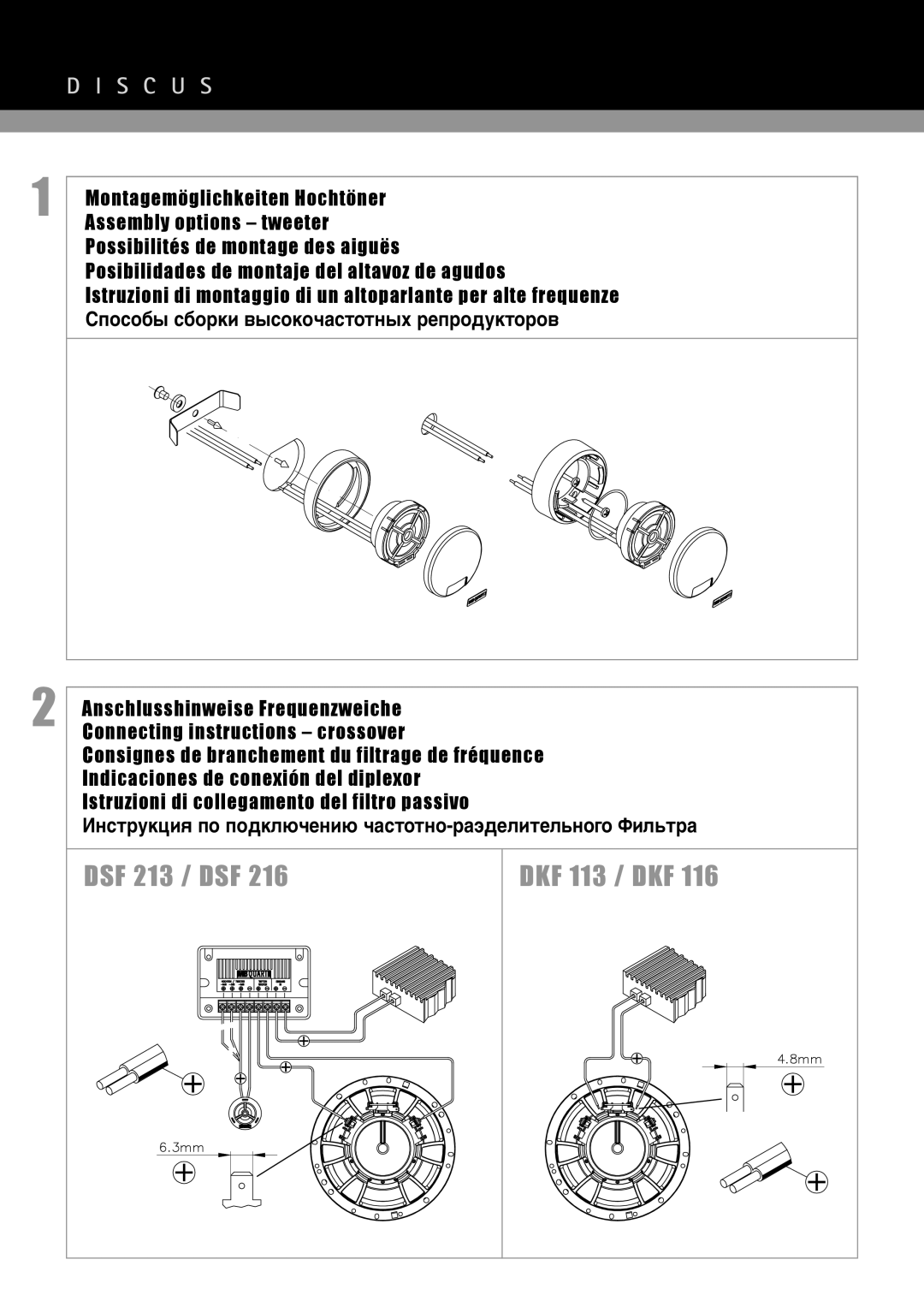 MB QUART manual DSF 213 / DSF DKF 113 / DKF 