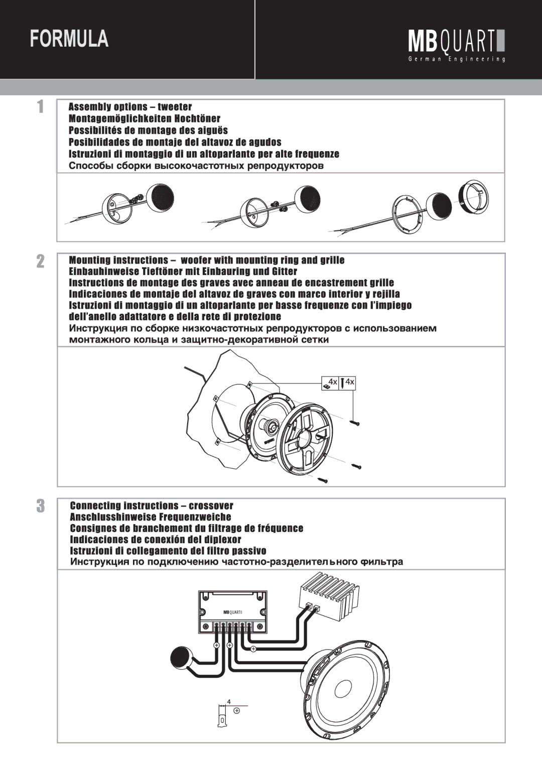 MB QUART FSS216, FKS116 manual Formula 
