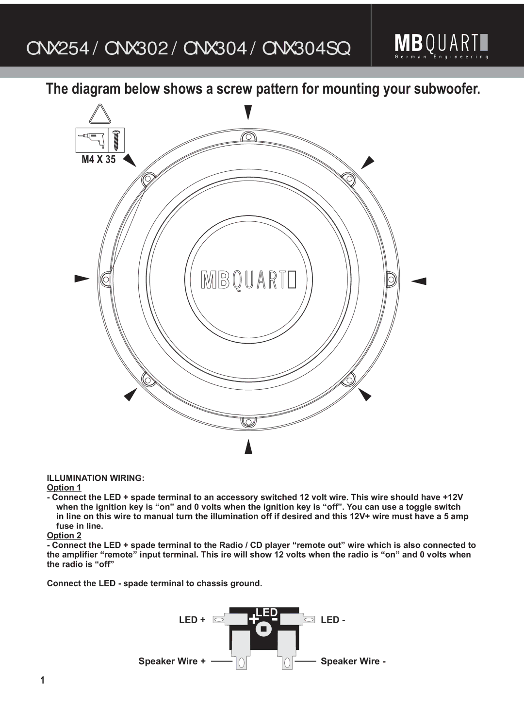 MB QUART manual ONX254 / ONX302 / ONX304 / ONX304SQ 