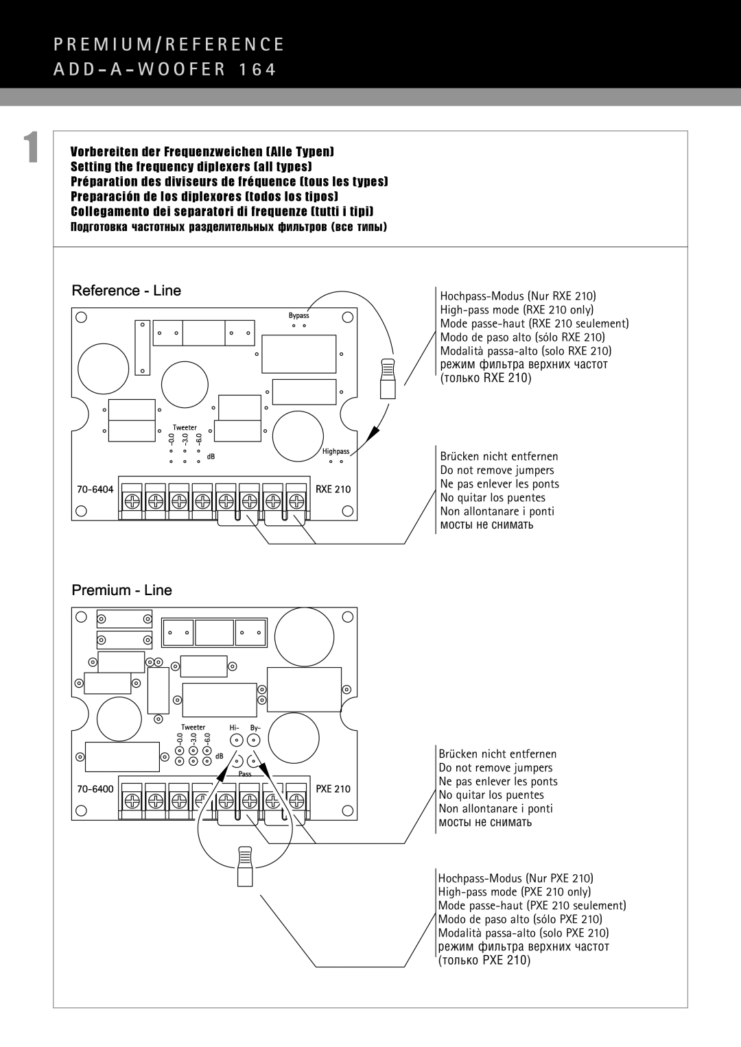 MB QUART PCE164, RCE164 installation manual E M I U M / R E F E R E N C E D a W O O F E R 1 6 