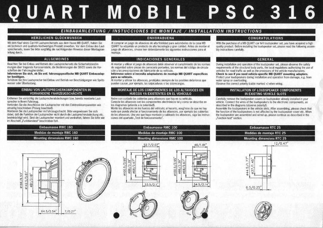 MB QUART PSC 316 manual LeelElE €€iii€ 