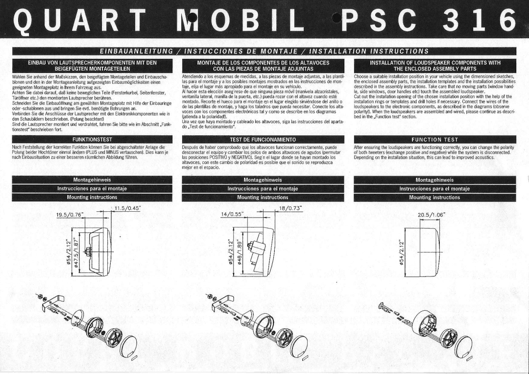 MB QUART PSC 316 manual €ffigegi P t 