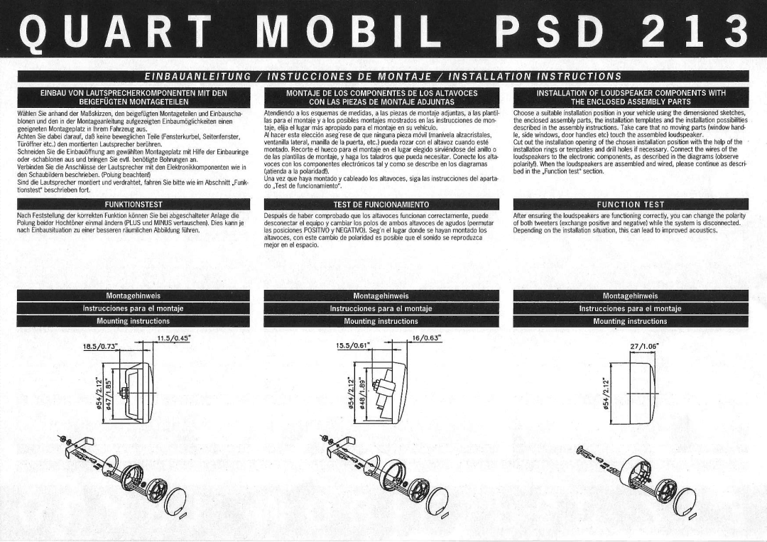 MB QUART PSD 213 manual Ge€Effi 