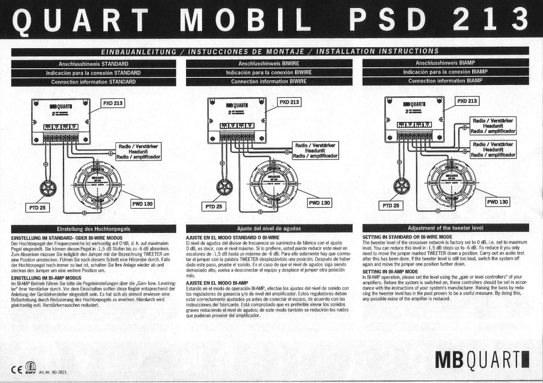 MB QUART PSD 213 manual EE3EgiEg 