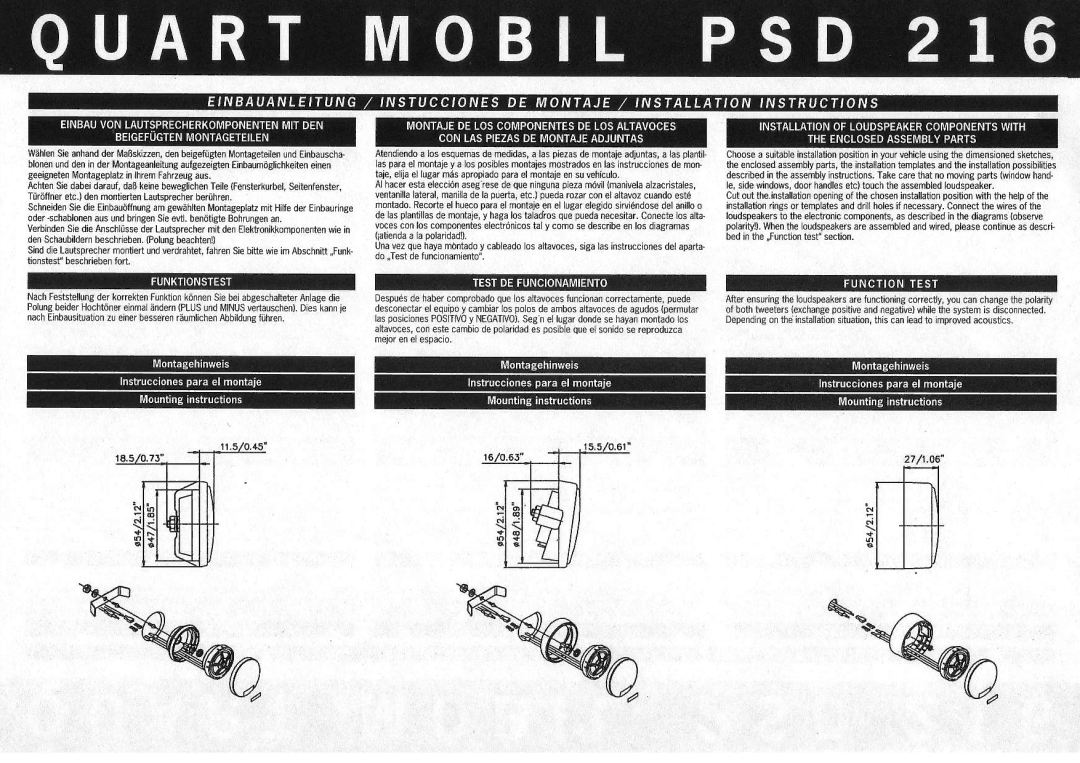 MB QUART PSD 216 manual €cEi? 5 €*EE€ 