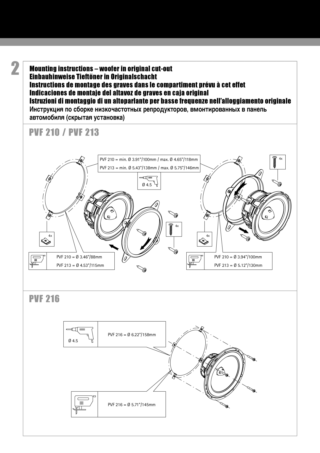 MB QUART installation instructions PVF 210 / PVF 