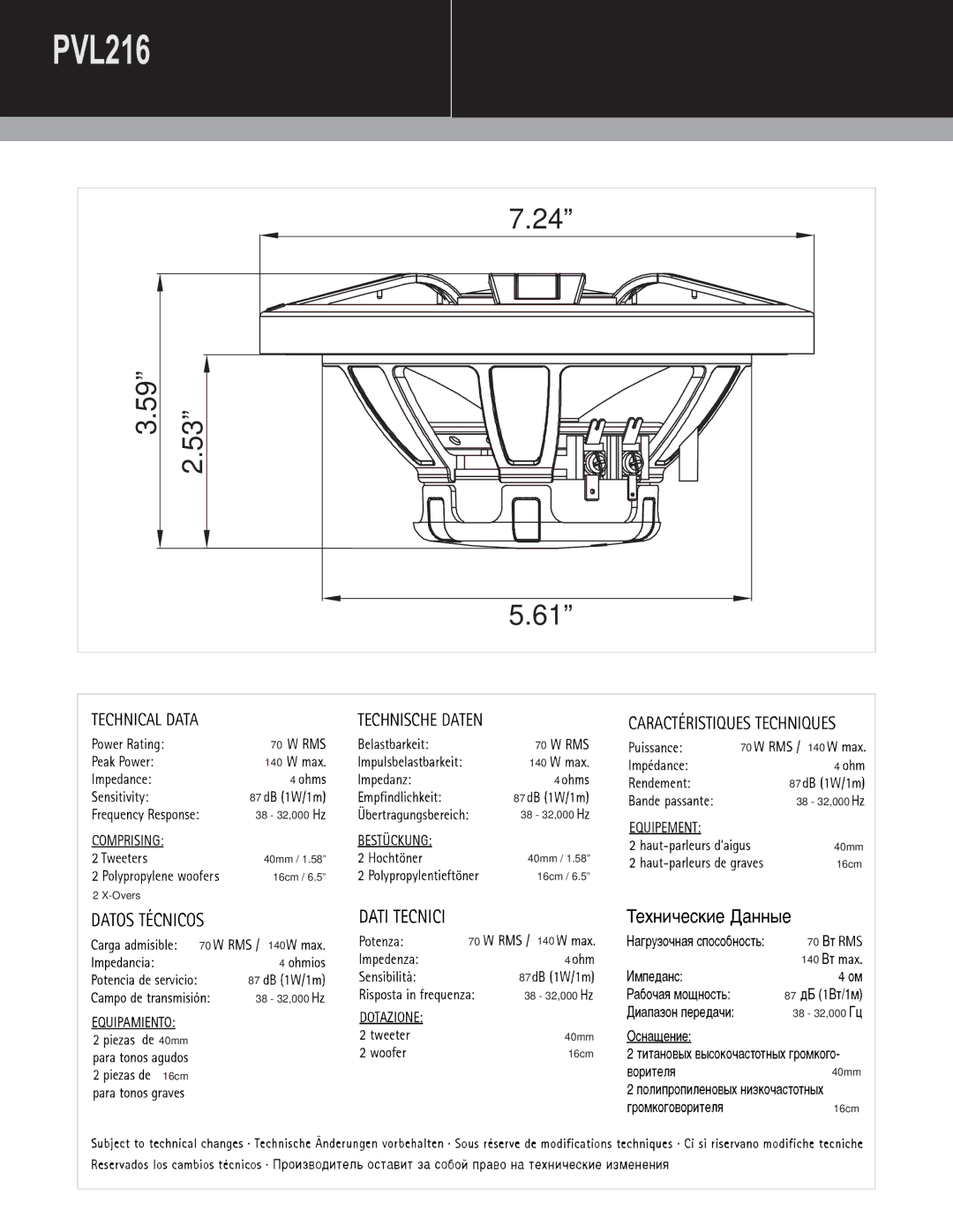 MB QUART PVL268, PVL269 manual PVL216 