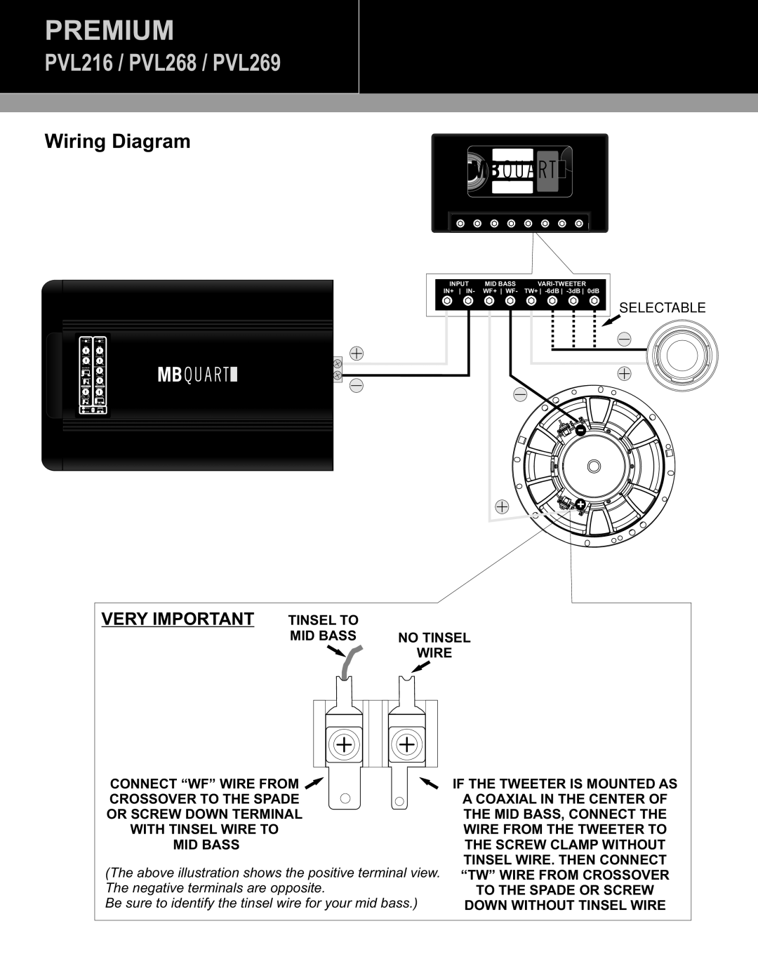 MB QUART PVL269, PVL268, PVL216 manual Wiring Diagram 