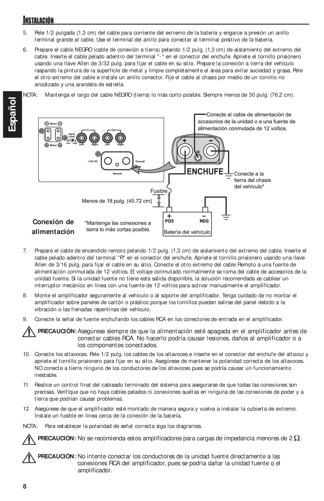 MB QUART QAA1000 manual Conexión de alimentación 