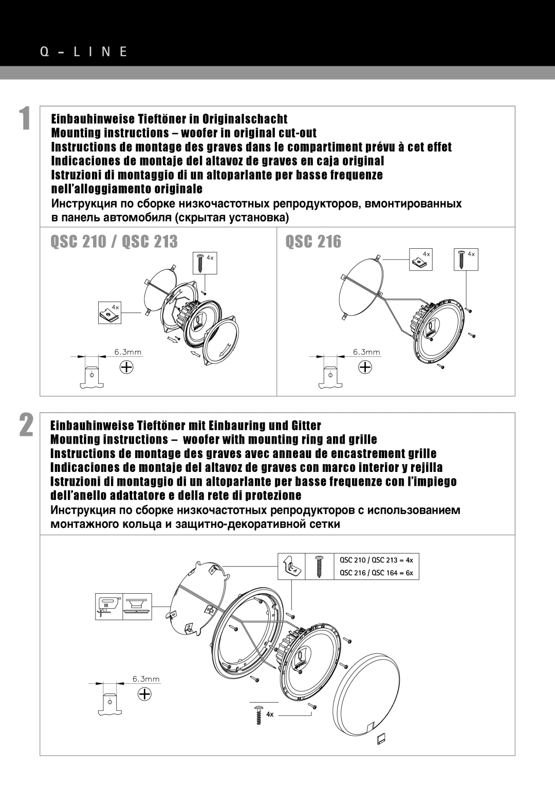 MB QUART QSC 216, QSC 213 manual QSC 210 / QSC 