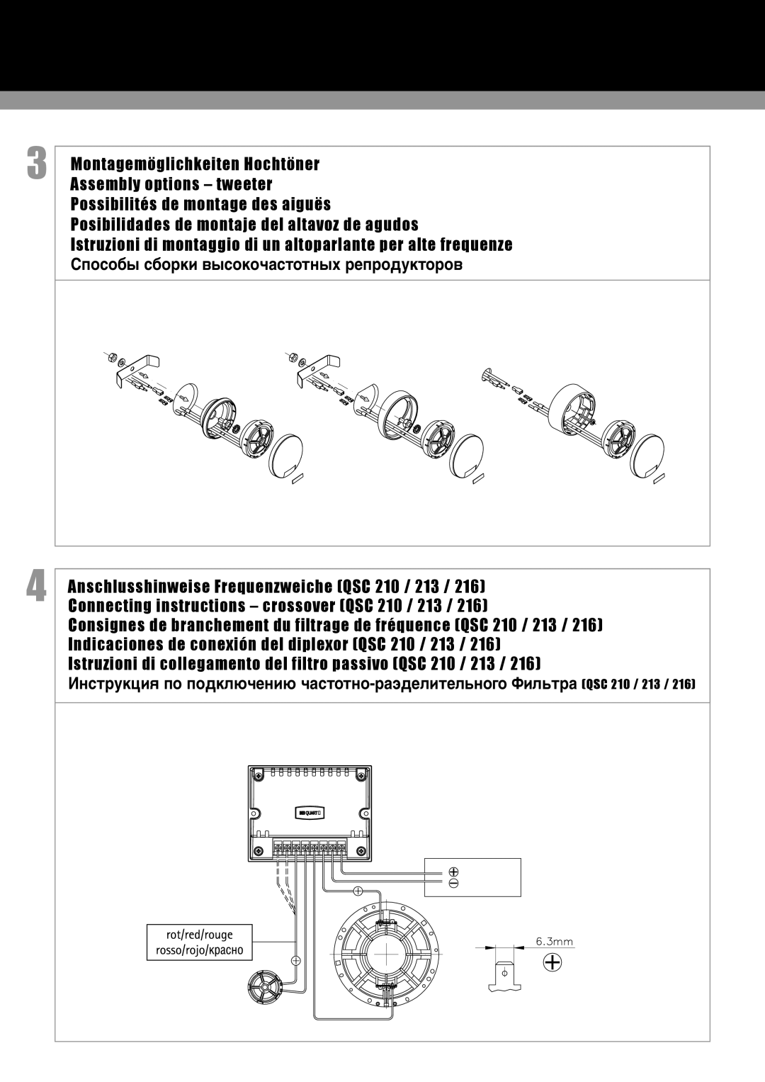 MB QUART QSC 213, QSC 216, QSC 210 manual Sposoby sborki vysokohastotnyx reproduktorov 