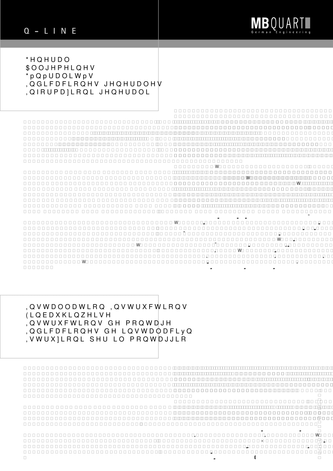 MB QUART QSF 213, QSF 216 installation instructions Obwie rekomendacii 