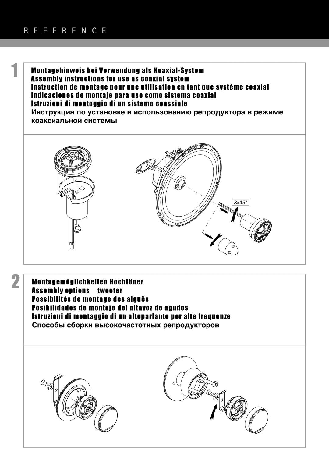 MB QUART RCE213, RCE210, RCE216 installation instructions Sposoby sborki vysokohastotnyx reproduktorov 