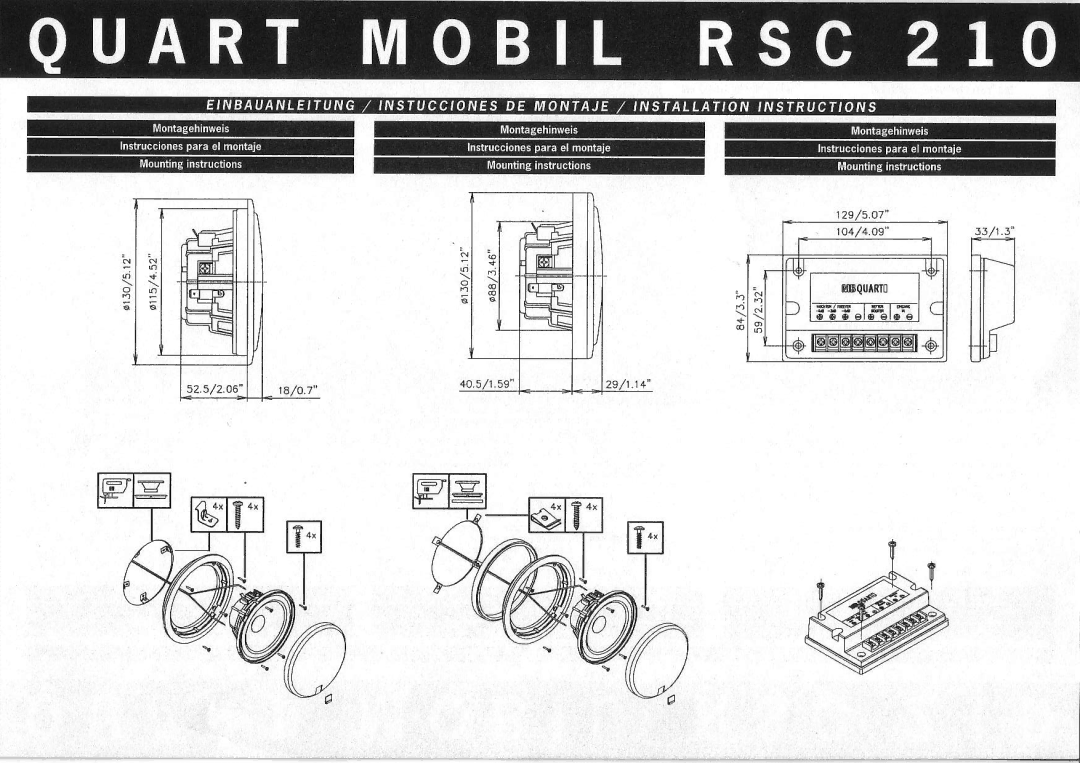 MB QUART RSC 210 manual Rt/ts 