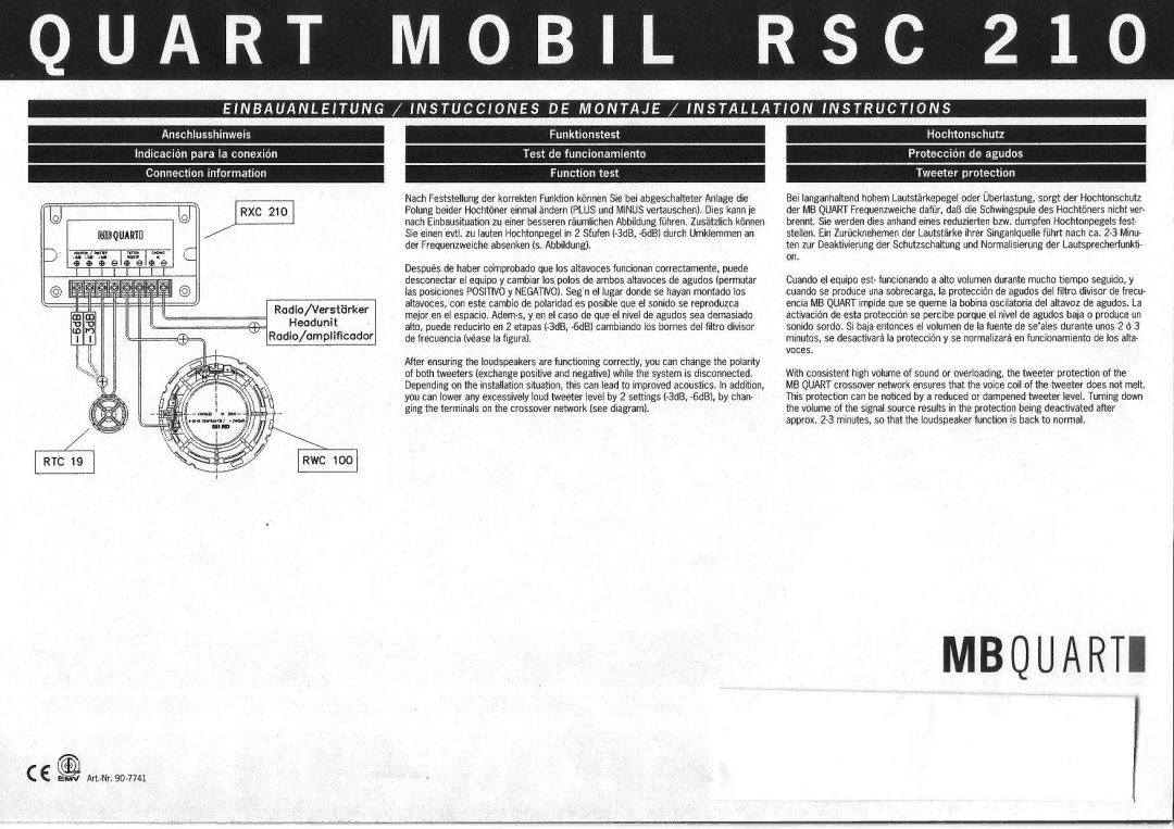MB QUART RSC 210 manual €gciEiiii€ € €EEEgslilssE 