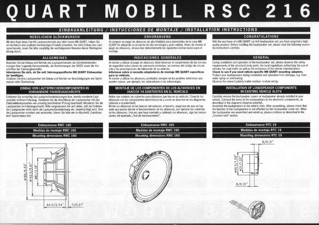 MB QUART RSC 216 manual EiEg€ 