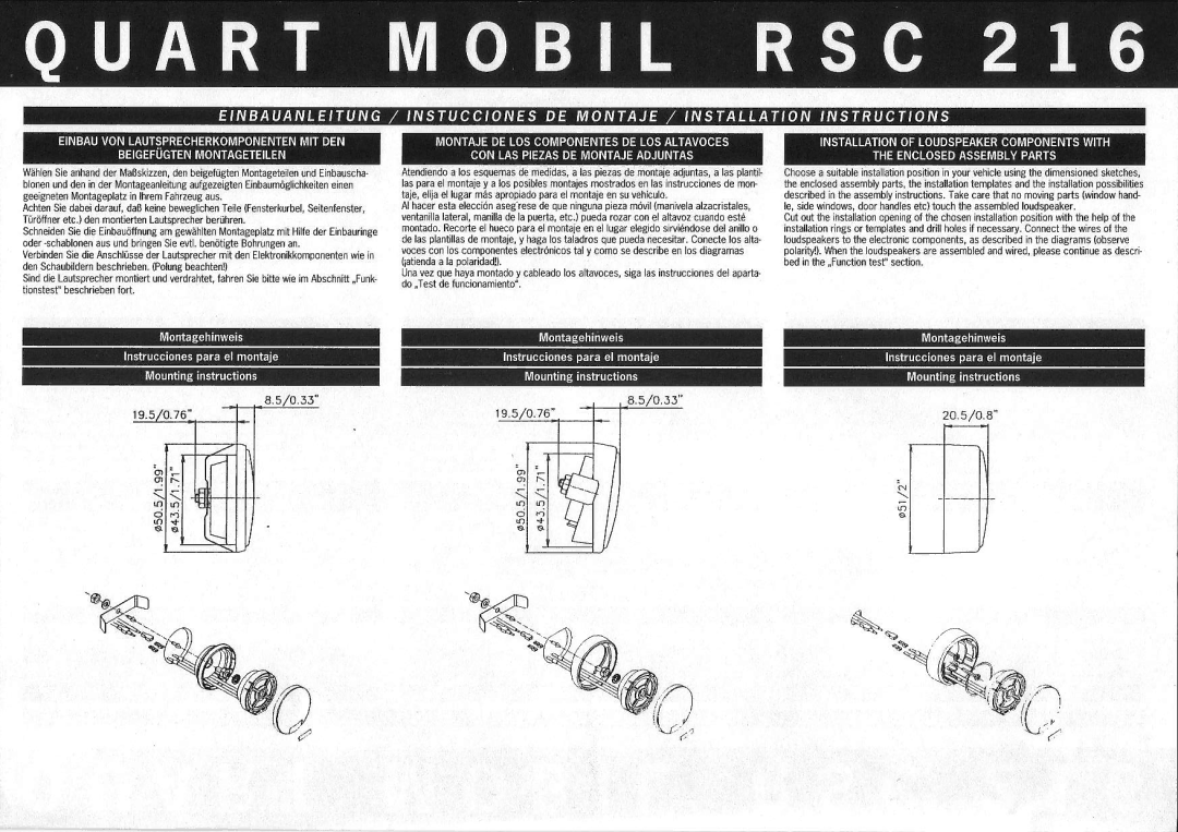 MB QUART RSC 216 manual €EiiEiEiEi 