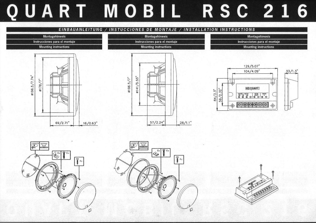 MB QUART RSC 216 manual 999/ rt16 
