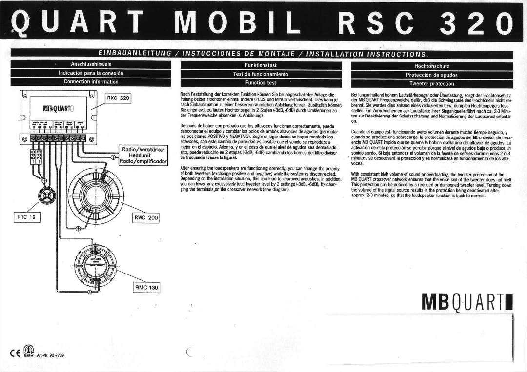 MB QUART RSC 320 manual Ig€ieggEggEE 