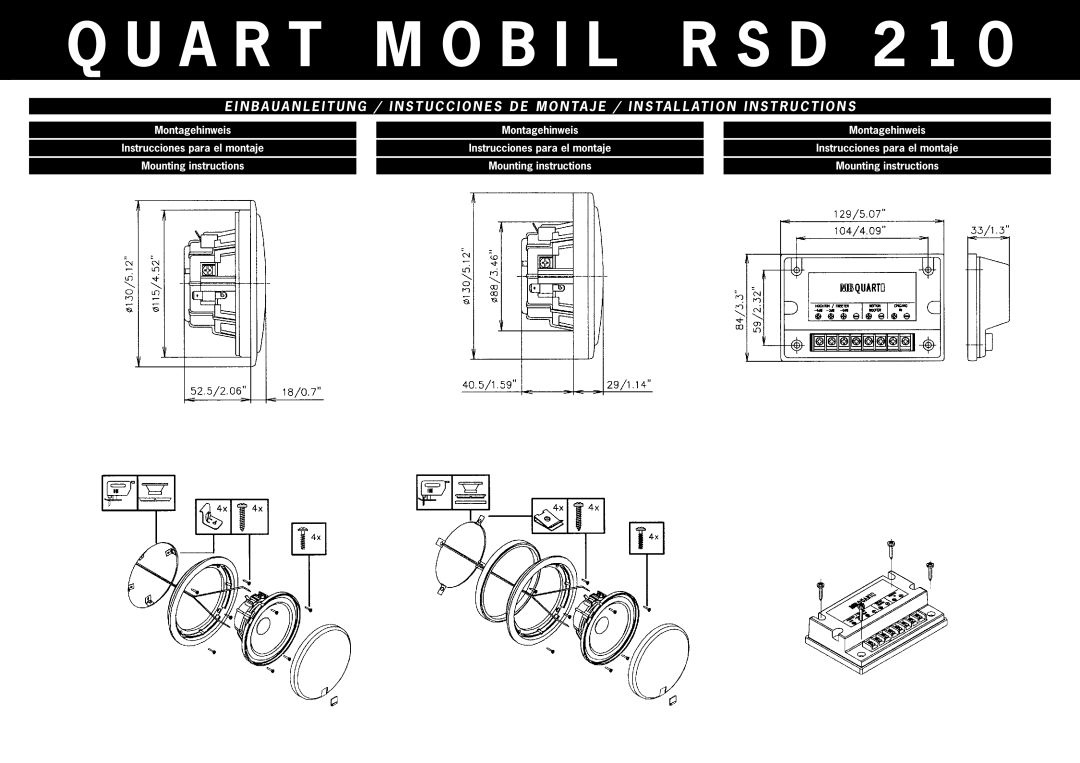 MB QUART RSD 210 installation instructions A R T M O B I L R S D 2 1 