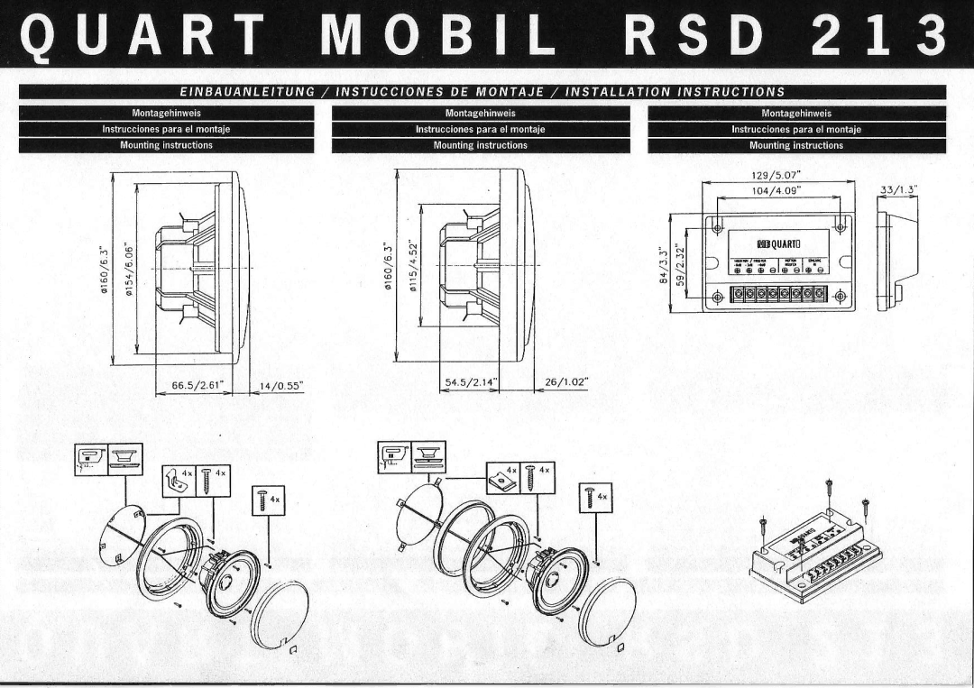 MB QUART RSD 213 manual Asr /9r So9/tsro 