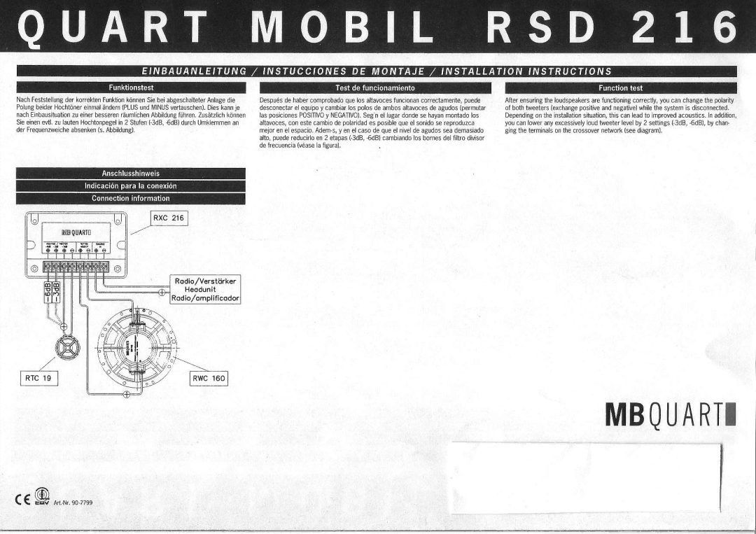 MB QUART RSD 216 manual EFisE, E g F S EEr*E*i 