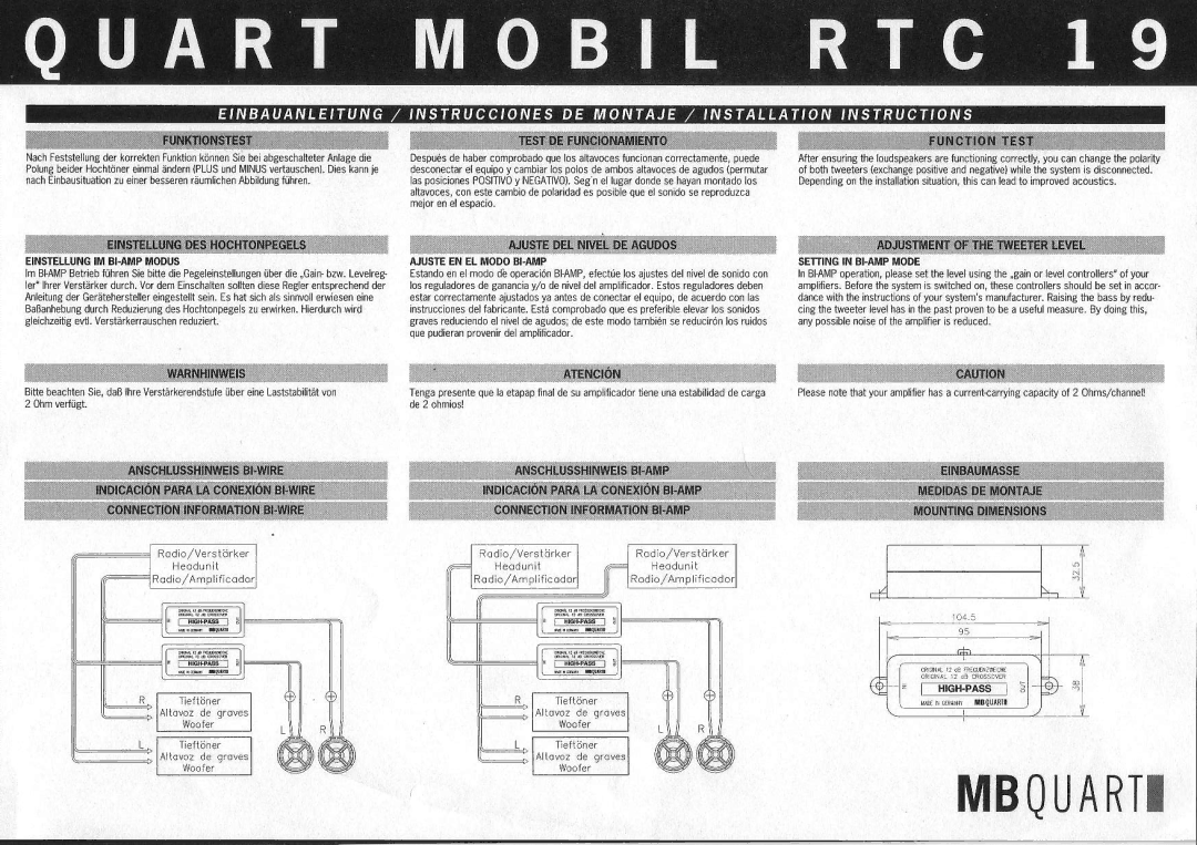 MB QUART RTC 19 manual Eii EiiE 