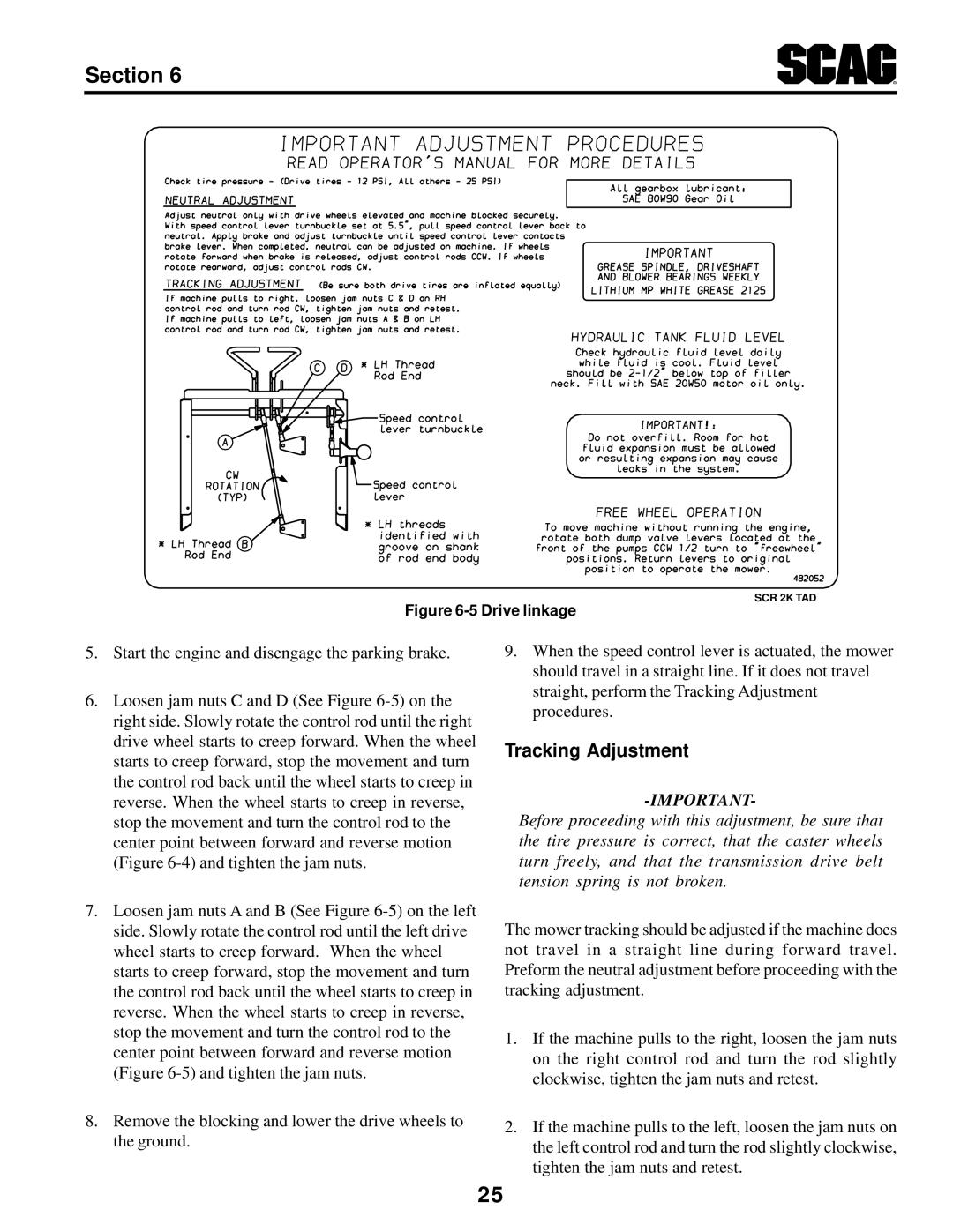 MB QUART SCR manual Tracking Adjustment, Drive linkage 