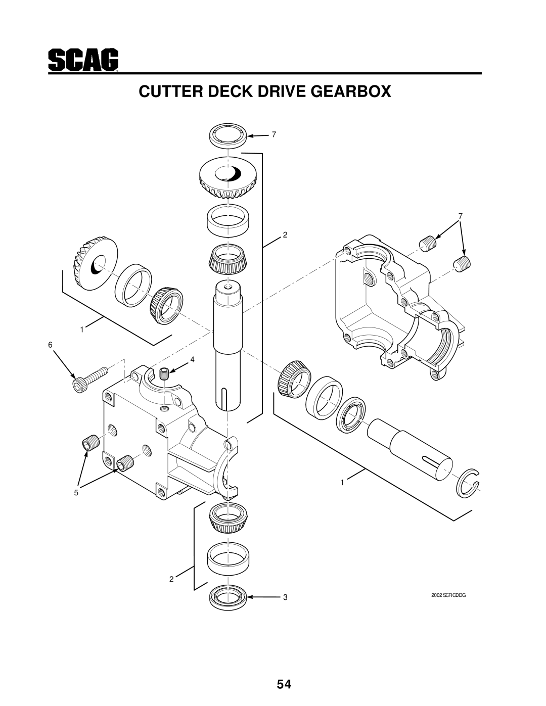 MB QUART SCR manual Cutter Deck Drive Gearbox 