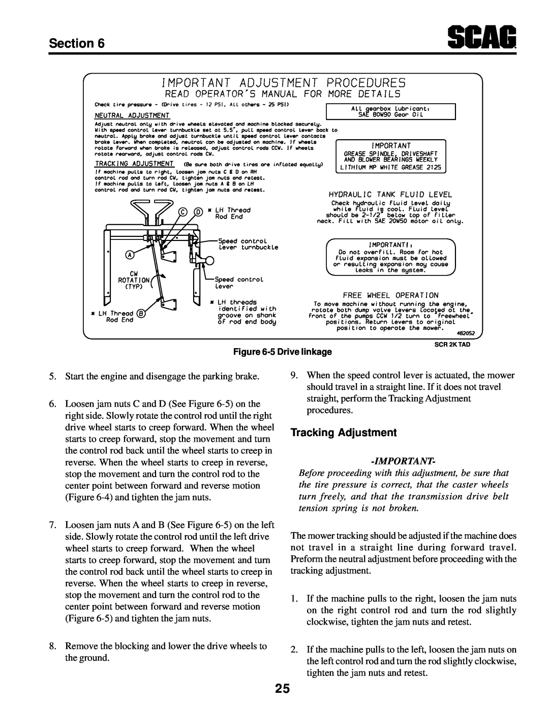 MB QUART SCR manual Tracking Adjustment, Section 