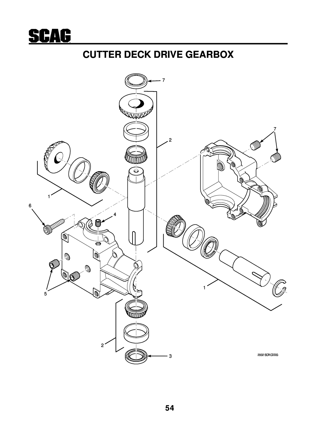 MB QUART SCR manual Cutter Deck Drive Gearbox, Scr Cddg 