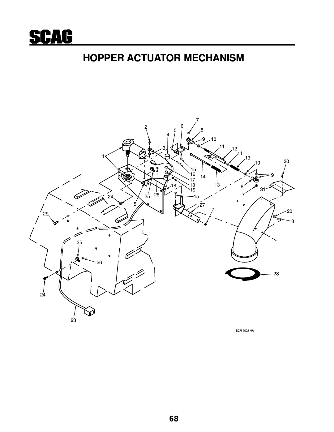 MB QUART manual Hopper Actuator Mechanism, SCR 2002 HA 