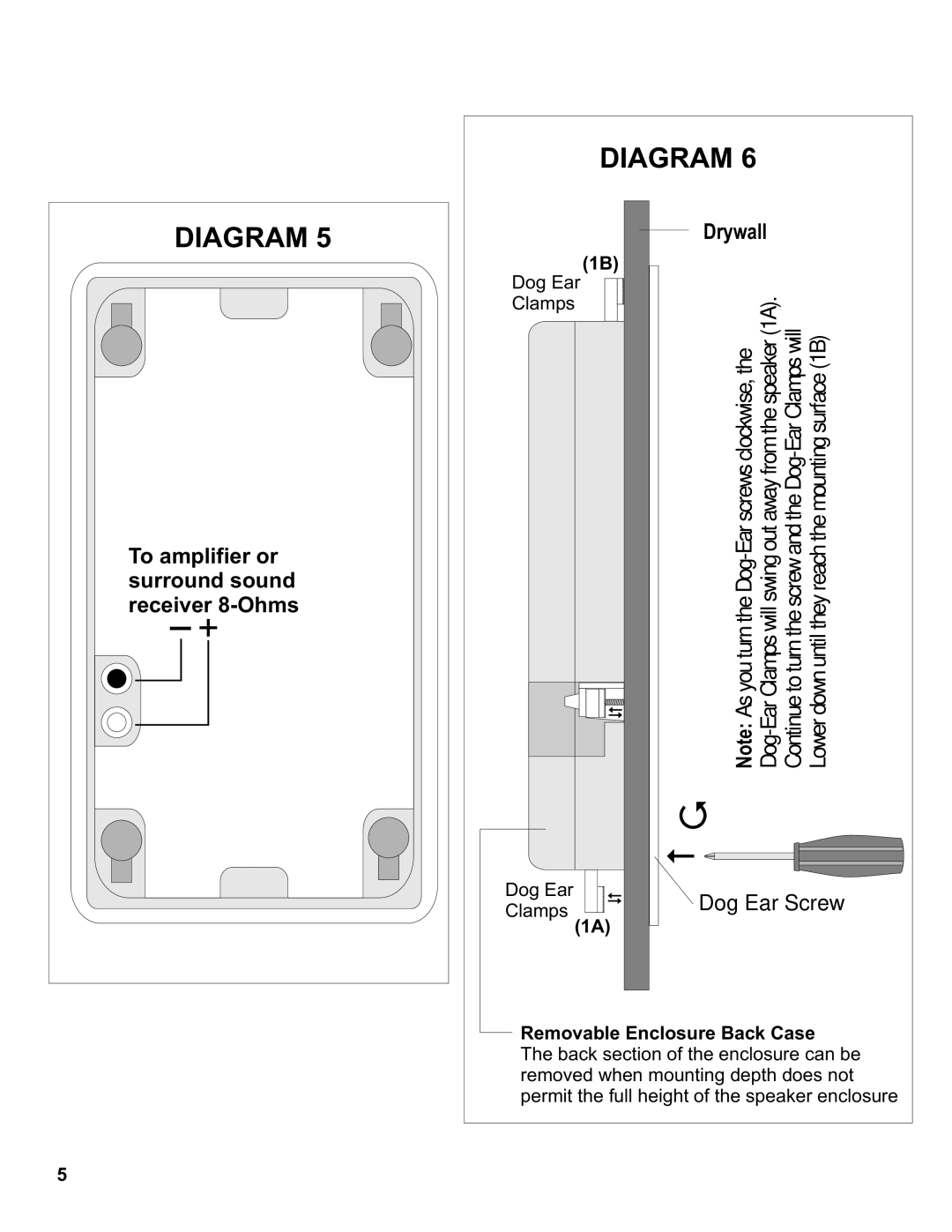 MB QUART ZUR65IC, ZUR5.25IC manual Drywall, Removable Enclosure Back Case 