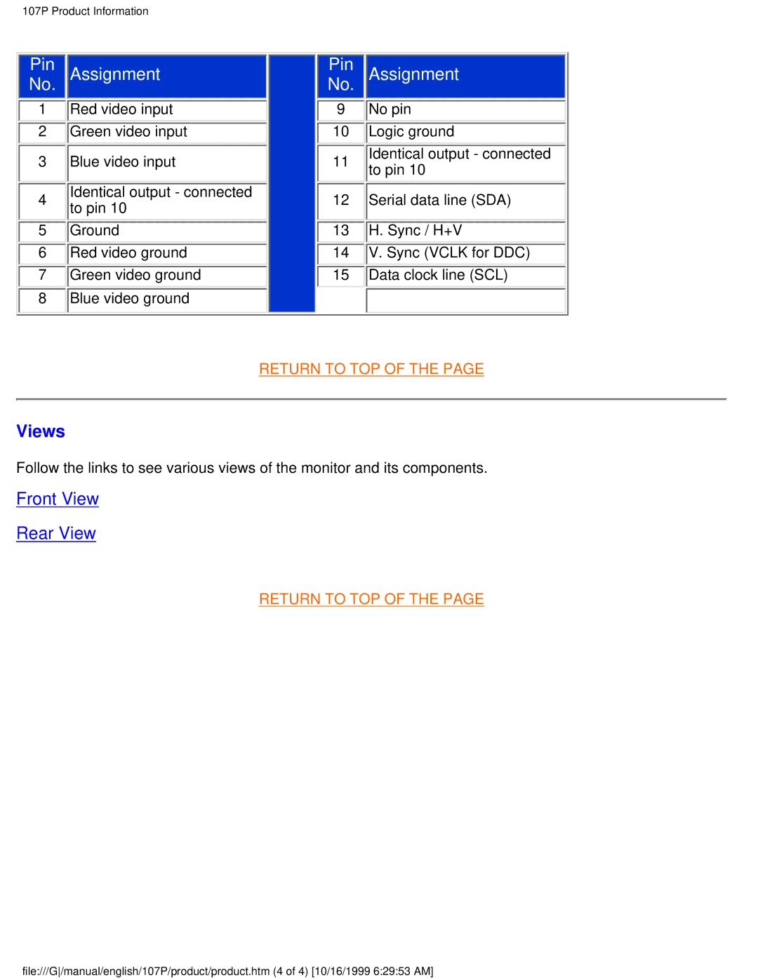 McAfee 107P user manual NoPin. Assignment, Views 