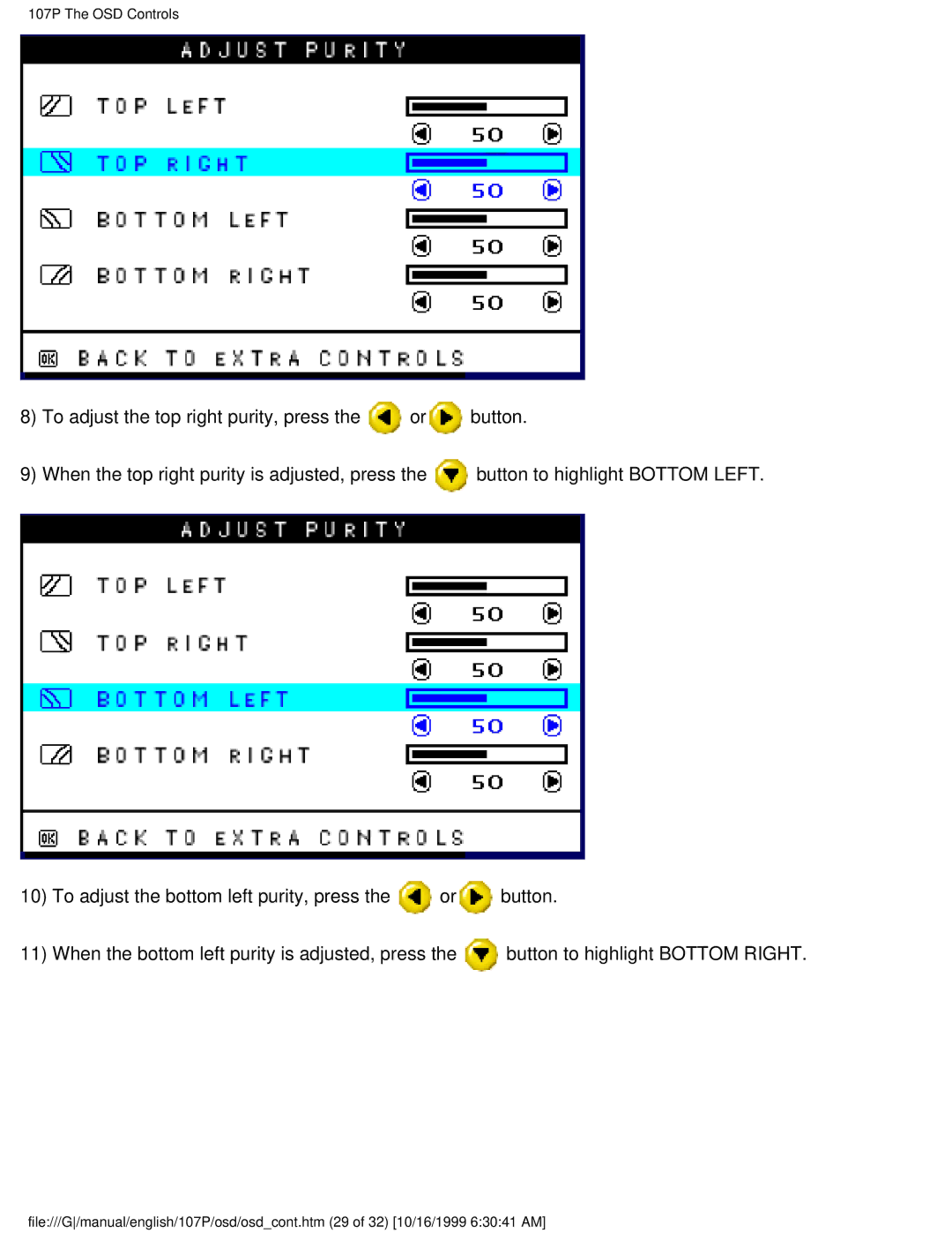 McAfee user manual 107P The OSD Controls 