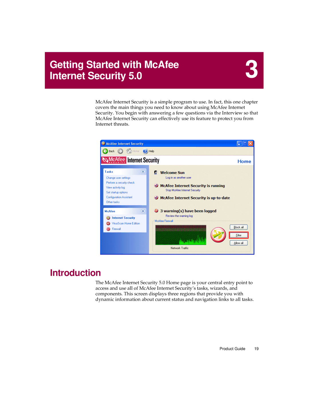 McAfee 5 manual Getting Started with McAfee Internet Security, Introduction 