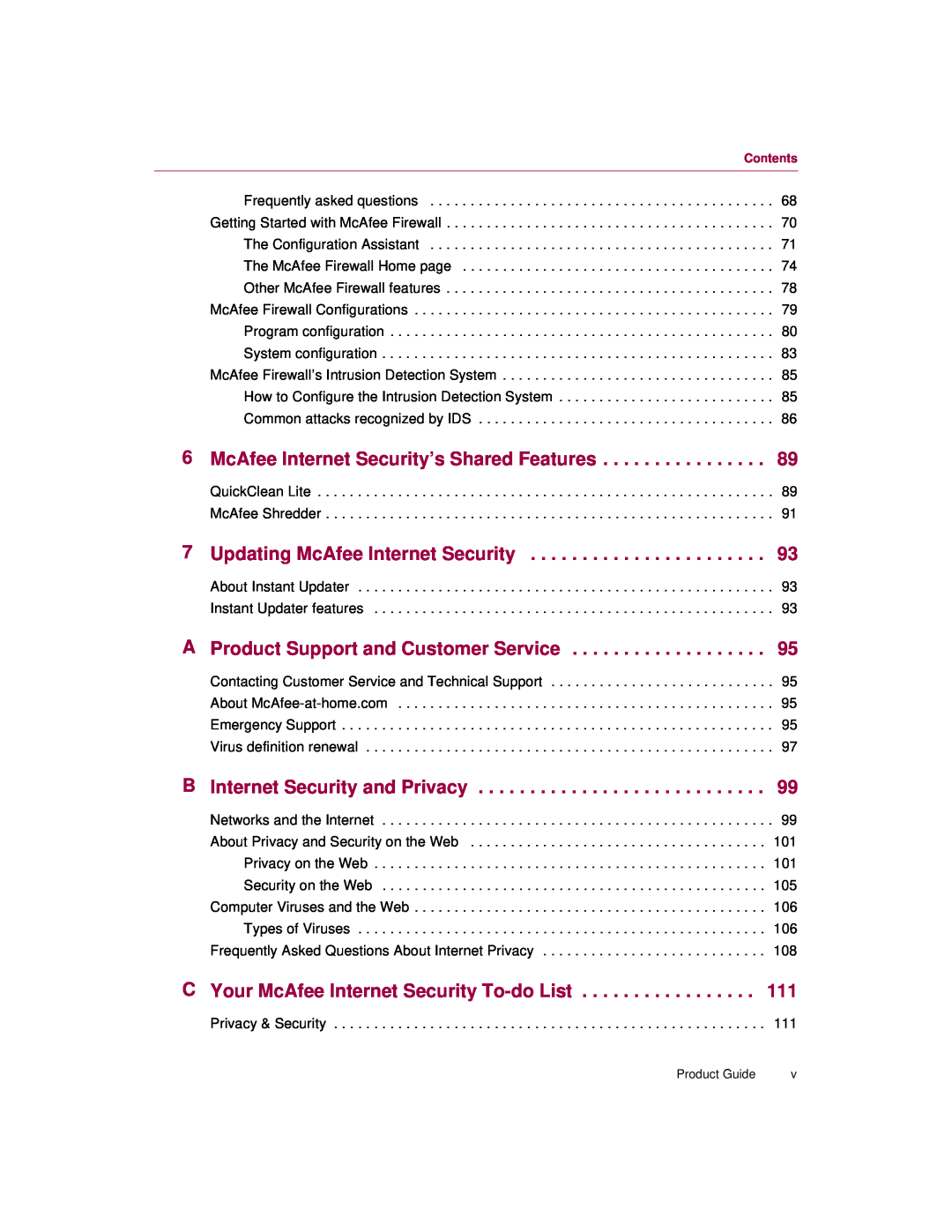 McAfee 5 manual McAfee Internet Security’s Shared Features, Updating McAfee Internet Security 