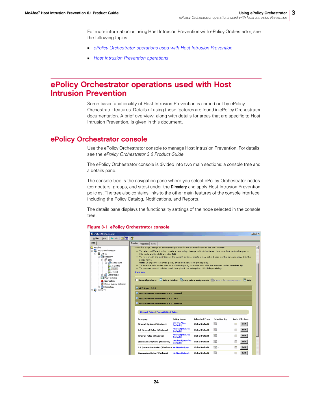 McAfee 6.1 manual EPolicy Orchestrator console 