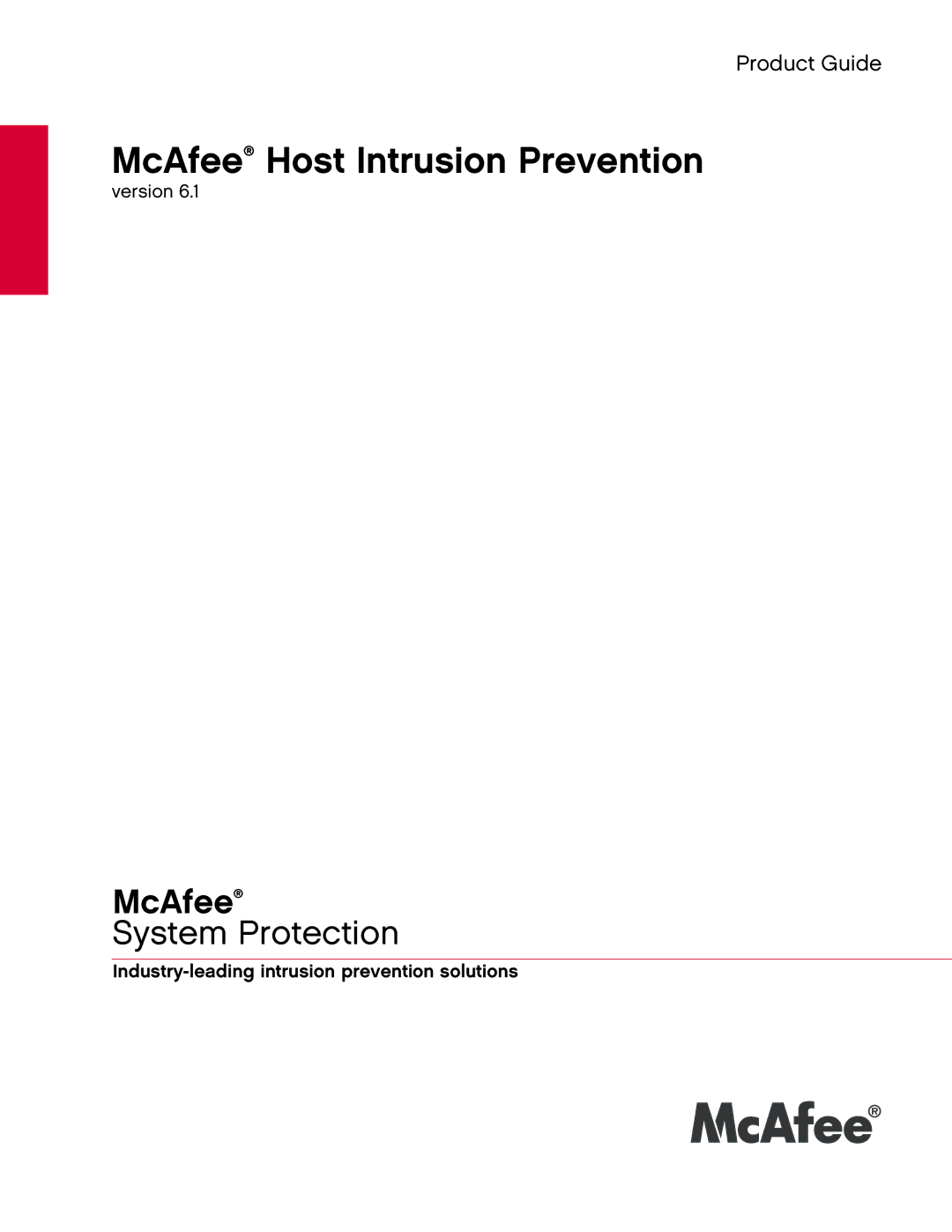 McAfee 6.1 manual McAfee Host Intrusion Prevention 