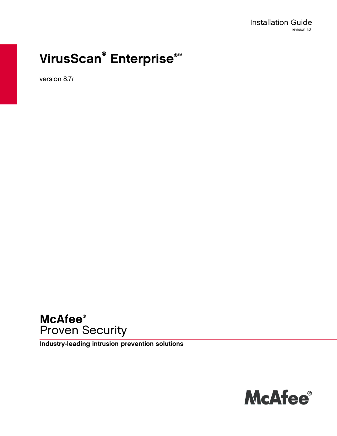 McAfee 8.7I manual VirusScan Enterprise 