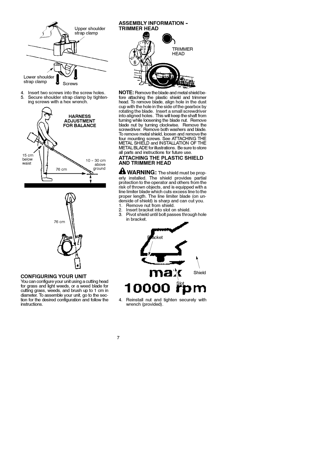 McCulloch 115249726 instruction manual Configuring Your Unit, Assembly Information Trimmer Head 