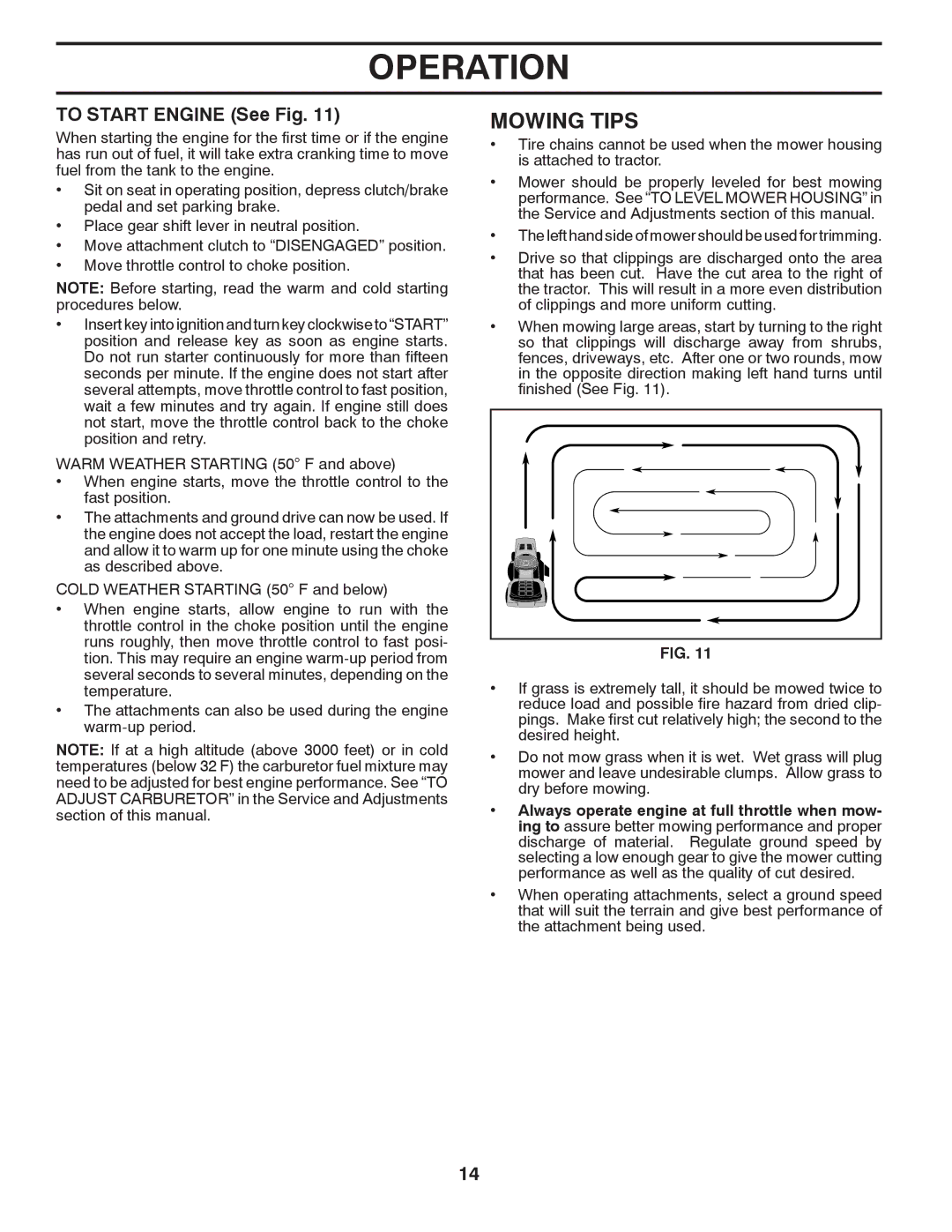 McCulloch 422800 manual Mowing Tips, To Start Engine See Fig 