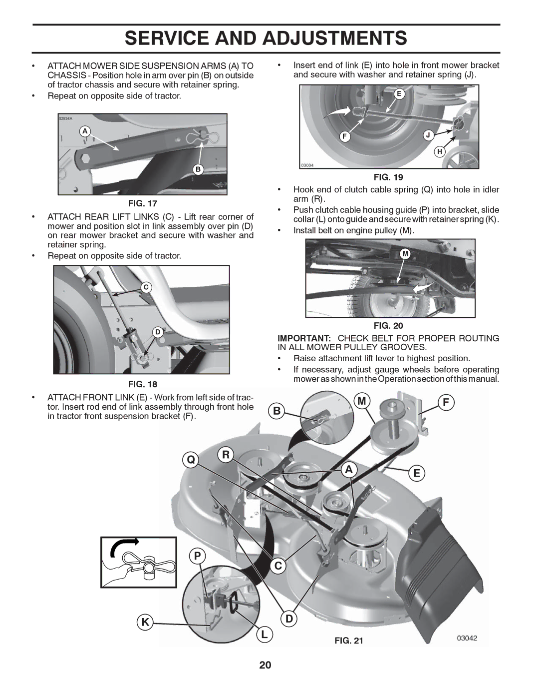 McCulloch 422800 manual Install belt on engine pulley M 