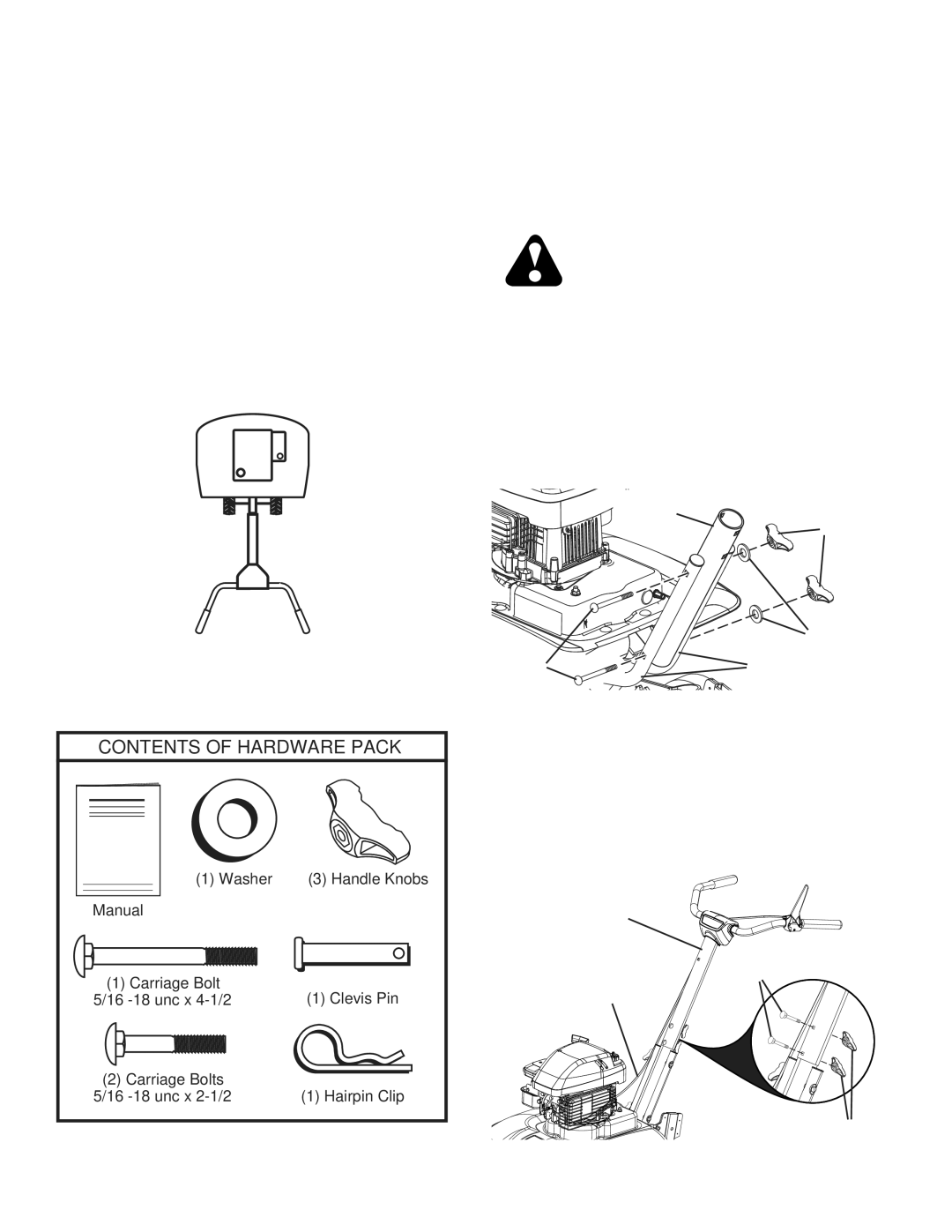 McCulloch MC550, 433691, 96083000300 manual Tools Required for Assembly, Contents of Hardware Pack 