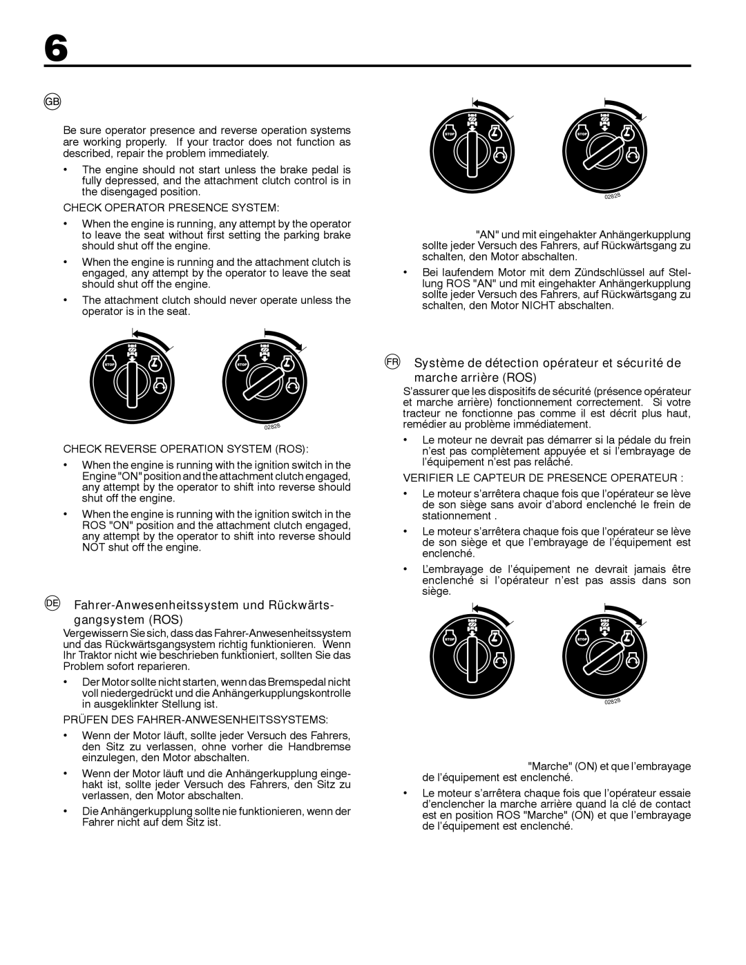 McCulloch 532 43 20-26 instruction manual Operator Presence System and Reverse Opera- tion System ROS 