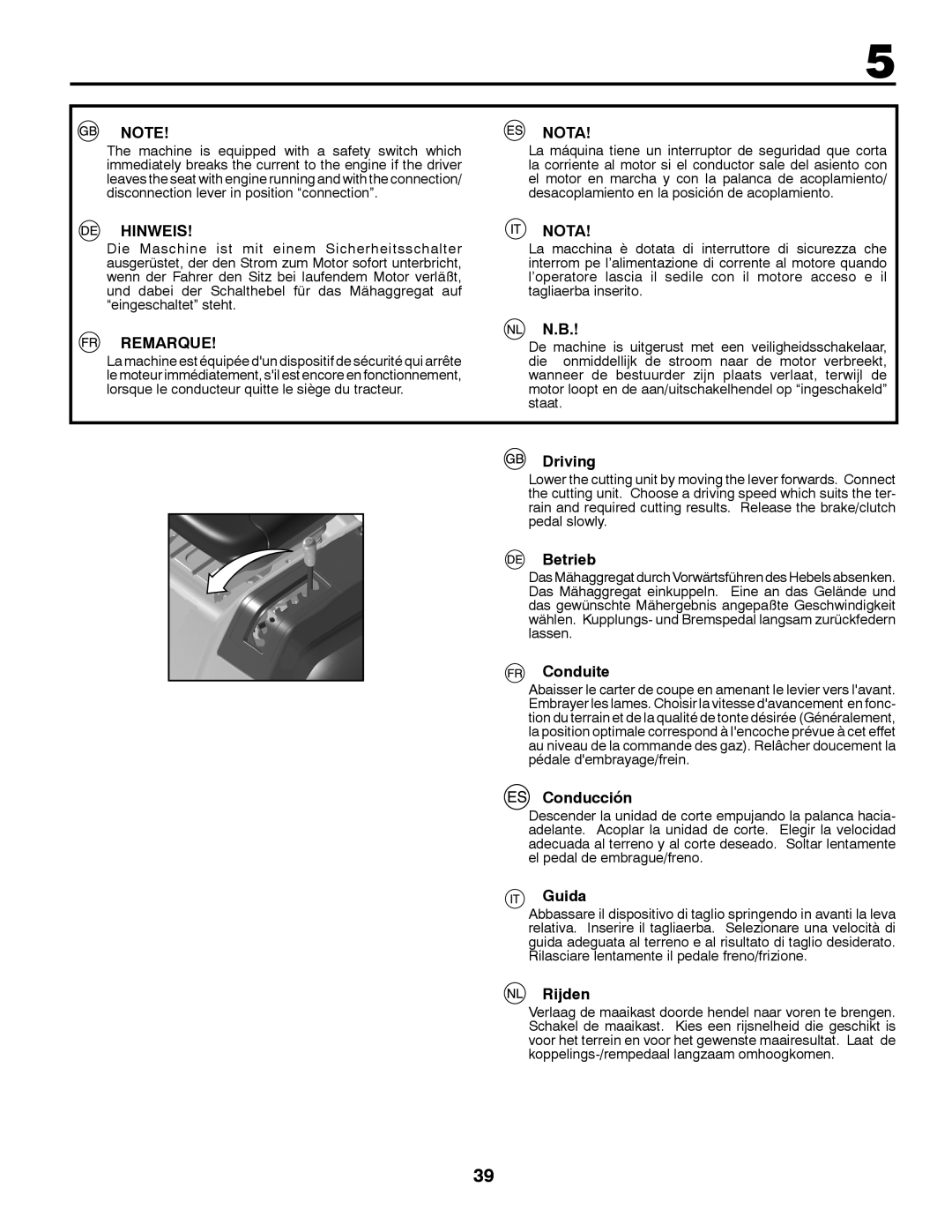 McCulloch 532 43 37-12 Rev. 1 instruction manual Hinweis, Remarque, Nota 